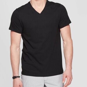 Goodfellow Co Mens V Neck T Shirt Black Size Small Basic Tee Top